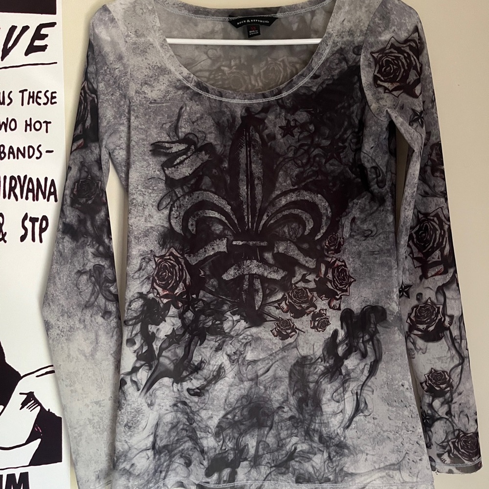 Y2k Emo Print Long Sleeve
